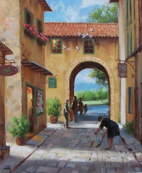 After the Rain 24" x 20" oil painting by Tom Haas