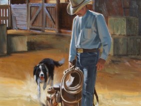 Are You Coming? 36" x 30" oil painting by Tom Haas