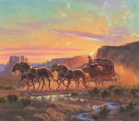 Bound for Phoenix 31" x 36" oil painting by Tom Haas