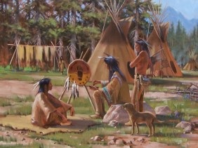 Native American Western oil paintings