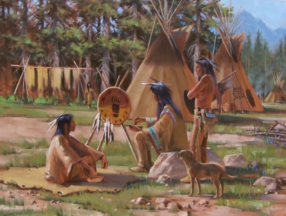 Native American Western oil paintings