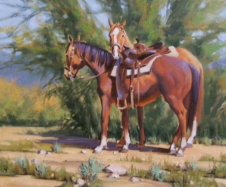 Horses Western oil paintings