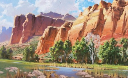 Red Rock Canyon 30" x 48" oil painting by Tom Haas