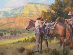 Rim Country Wranglers 30" x 60" oil painting by Tom Haas