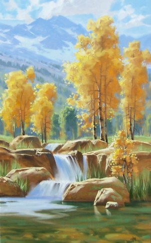 Tapestry of Gold 48" x 30" oil painting by Tom Haas