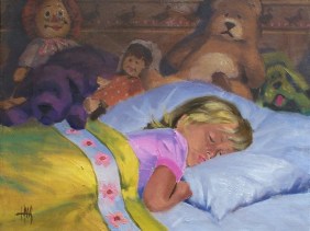 Angel While Sleeping 16" x 20" oil painting by Tom Haas