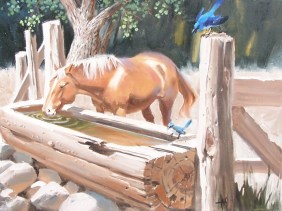 Dainty 18" x 24" oil painting by Tom Haas