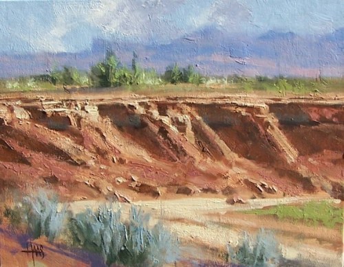 Dry Arroyo - Arizona 11" x 14" oil painting by Tom Haas