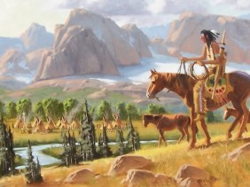 Fresh Ponies - Wind River Range, Wyoming 24" x 48" oil painting by Tom Haas