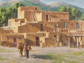 Pueblo Western oil paintings