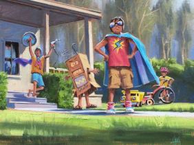 Saving the Planet 16" x 20" oil painting by Tom Haas