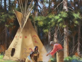 Sharing Recipies 30" x 38" oil painting by Tom Haas