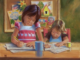 The Tutor 16" x 20" oil painting by Tom Haas