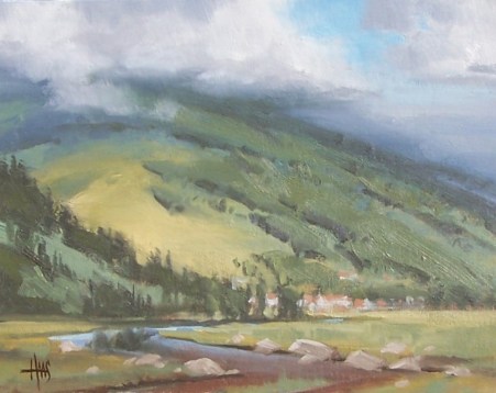 Cloud Cover - Avon, Colorado 11" x 14" oil painting by Tom Haas