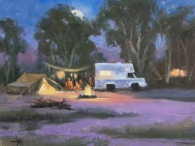 Gypsy Camp 11" x 14" oil painting by Tom Haas