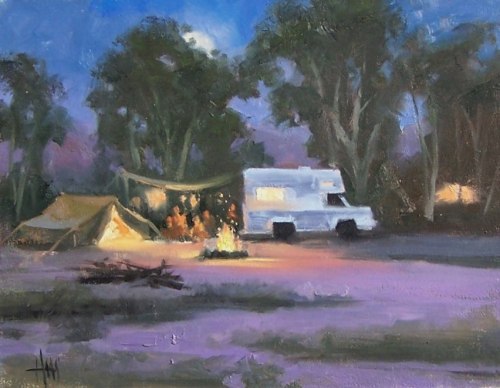 Gypsy Camp 11" x 14" oil painting by Tom Haas