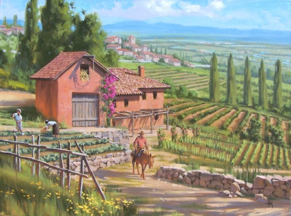 Hillside Farms 30" x 40" oil painting by Tom Haas