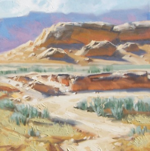 Middle of Nowhere - Navajo National Monument, Arizona 16" x 16" x 2" oil painting by Tom Haas
