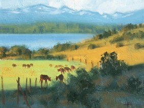 Pastureland 11" x 14" oil painting by Tom Haas