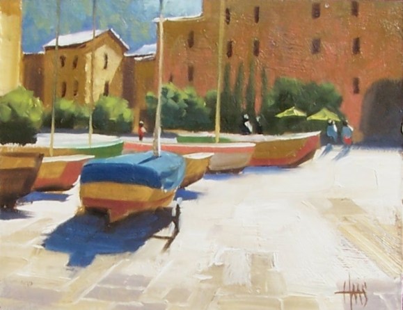 Sunny Port 8" x 10" oil painting by Tom Haas