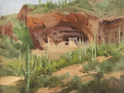 Tonto Palace - Tonto National Monument, Arizona 11" x 14" oil painting by Tom Haas