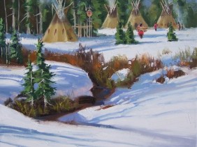 Native American Western oil paintings