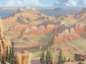 landscape burros Grand Canyon oil paintings