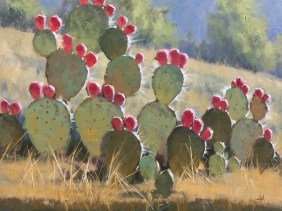 Landscape cactus oil painting