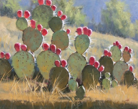 Landscape cactus oil painting
