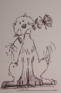 Sam's Feel Better Gift from the Garden 2006 cartoon drawing by Tom Haas