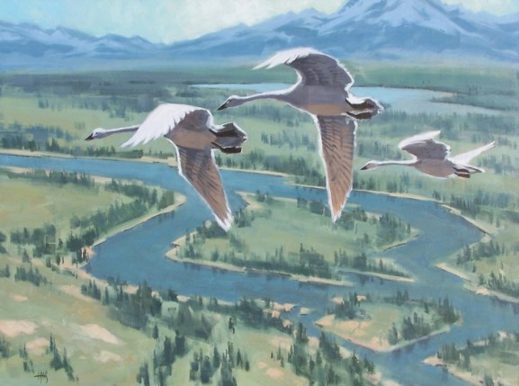 wildlife Jackson Hole, Wyoming oil painting