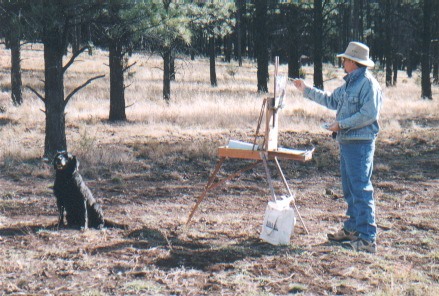 Tom Haas making notes for a commission 2002