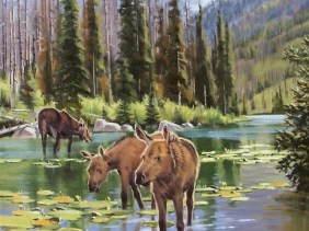 landscape String Lake Grand Teton National Park Wyoming oil painting