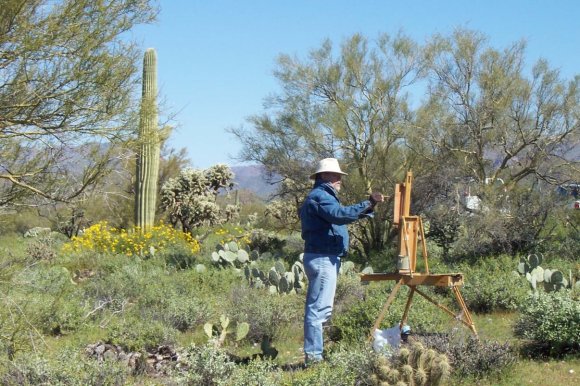 Tom Haas at work in the Sonoran Desert, Arizona
