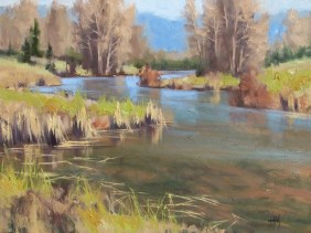 landscape Warm Winter 18" x 24" oil painting by Tom Haas