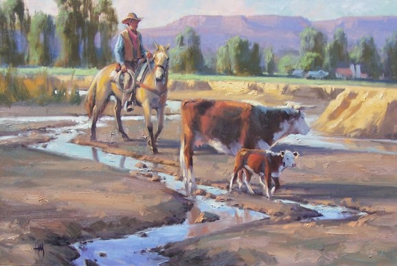 Along the Hassayampa 24" x 36" oil painting by Tom Haas