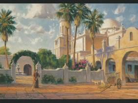 Quiet Devotion - San Xavier Mission 24" x 36" oil painting by Tom Haas