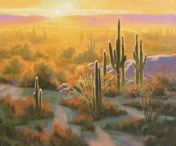 Desert 20" x 24" oil painting by Tom Haas
