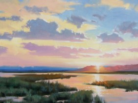 Halcyon Evening - Verde River 24" x 30" oil painting by Tom Haas