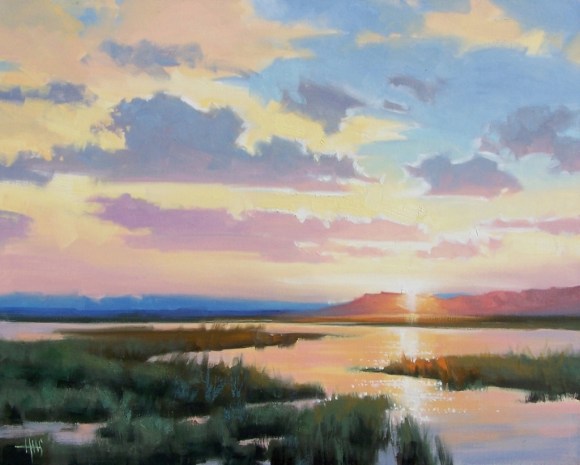 Halcyon Evening - Verde River 24" x 30" oil painting by Tom Haas