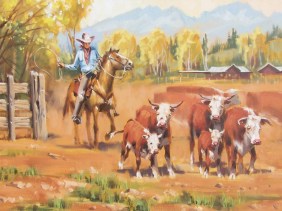 Western Dry Creek Ranch 20" x 30" oil painting by Tom Haas