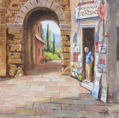 Quiet Time 12" x 12" oil painting by Tom Haas