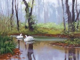 Morning Mist 11" x 14" oil painting by Tom Haas