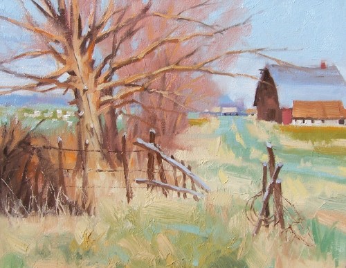 Old Farm Road 11" x 14" oil painting by Tom Haas