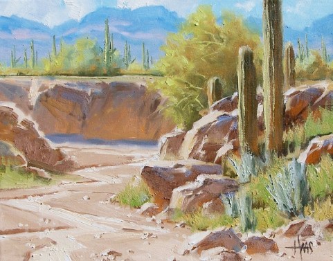 Waiting for the Rain 11" x 14" oil painting by Tom Haas