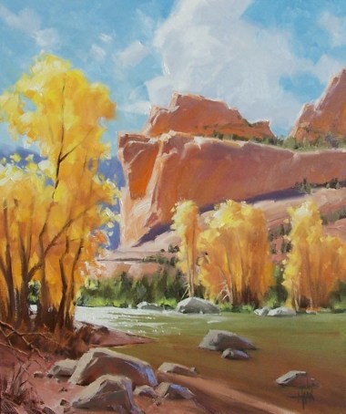 Oak Creek Autumn - Sedona 24" x 20" oil painting by Tom Haas