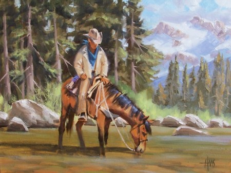 Free Range 18" x 24" oil painting by Tom Haas