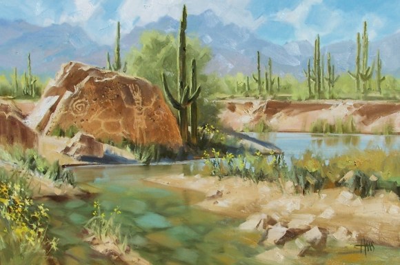 Clear Creek 24" x 36" oil painting by Tom Haas