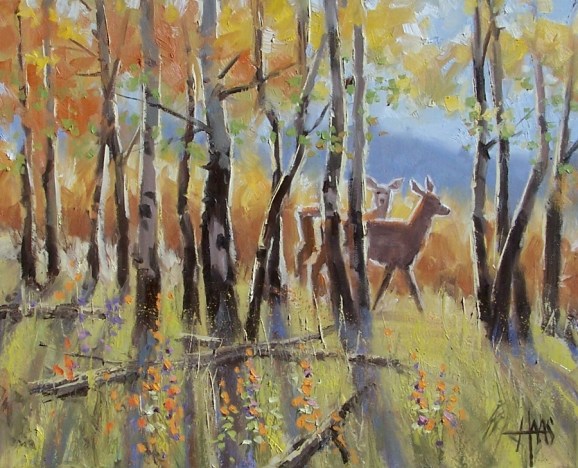 Rustling Leaves 16" x 20" oil painting by Tom Haas