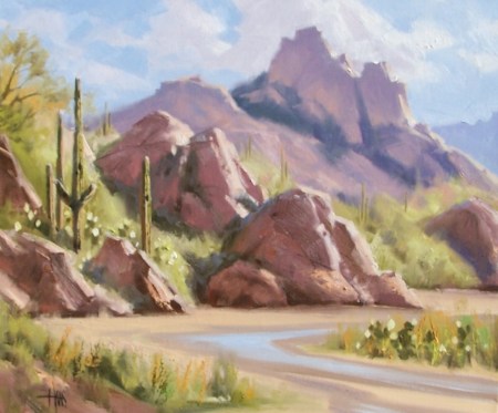 Brief Desert Spring 20" x 24" oil painting by Tom Haas